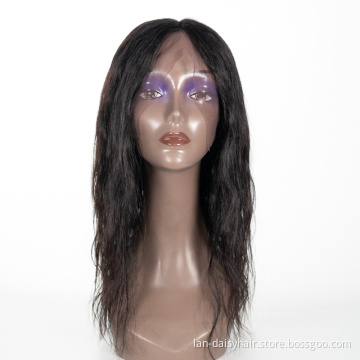 Natural Weave Style 13x4 Lace Frontal  Wig Pre Plucked Bleached Knots Made 150 HD Remy Closure